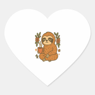 Sloth Lazy Sleepy Sloth Heart Sticker