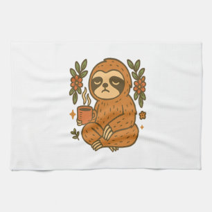 Sloth Lazy Sleepy Sloth Kitchen Towel