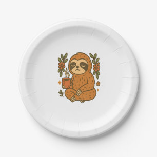 Sloth Lazy Sleepy Sloth Paper Plate