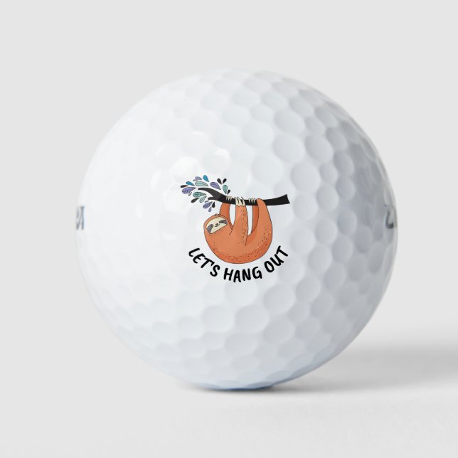 Sloth Let's hang out Golf Balls (Front)