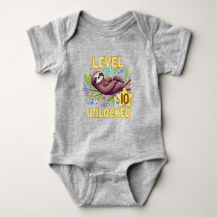 Sloth Level Unlocked Birthday Gamer Design Baby Bodysuit