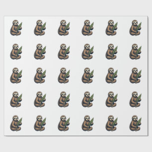 Sloth Line Engraving Classic Animal Tee (2) Wrapping Paper