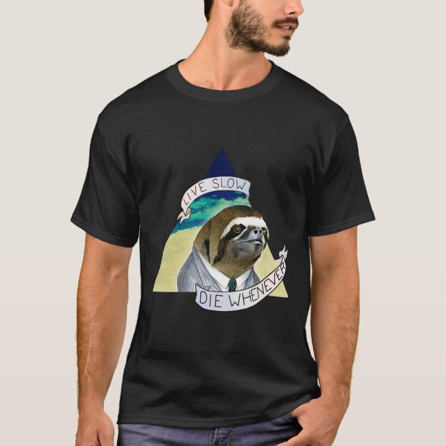 Sloth Live Slow T-Shirt (Front)