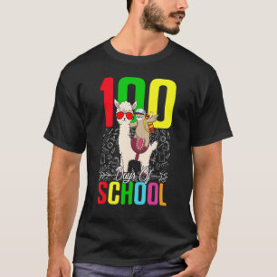 Sloth Llama 100 Day Of School For Teacher Student  T-Shirt