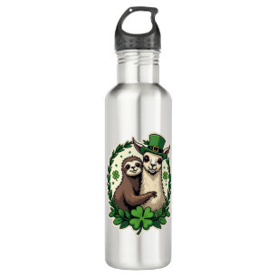 Sloth Llama St Patricks Day Vintage Lucky Tee 2 710 Ml Water Bottle