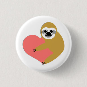 Sloth Love 1 Inch Round Button