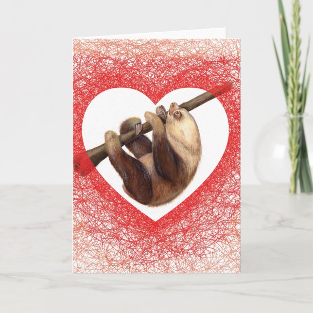 Sloth Love Valentine's Day Card (Front)