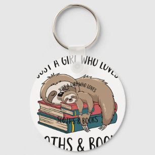 Sloth Lover Book Reading T-shirt Design Keychain