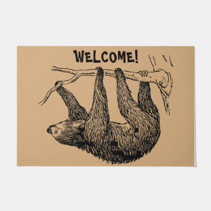 Sloth Lover Gift, Sloth Welcome Doormat
