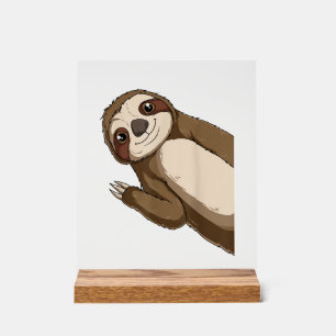 Sloth Lovers Children Boys Girls Women T-Shirt Acrylic Sign