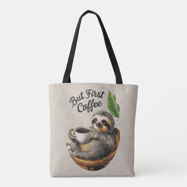 Sloth Loving Coffee Tote (Back)
