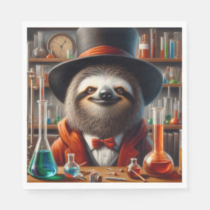 Sloth Mad Scientist Napkin