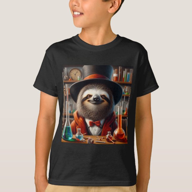 Sloth Mad Scientist T-Shirt (Front)