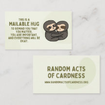 Sloth Mailable Hug Cards