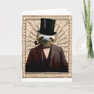 Sloth Man Victorian Steampunk Anthropomorphic Card