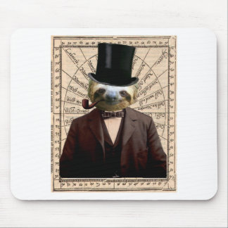 Sloth Man Victorian Steampunk Anthropomorphic Mouse Pad