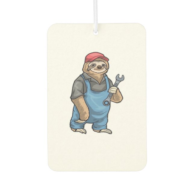 Sloth Mechanic Wrench Classic T-Shirt Air Freshener (Front)