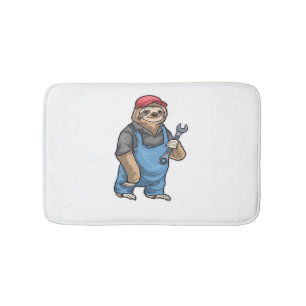 Sloth Mechanic Wrench Classic T-Shirt Bath Mat