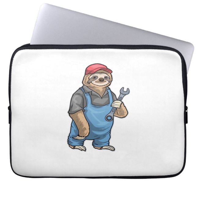 Sloth Mechanic Wrench Classic T-Shirt Laptop Sleeve (Front)