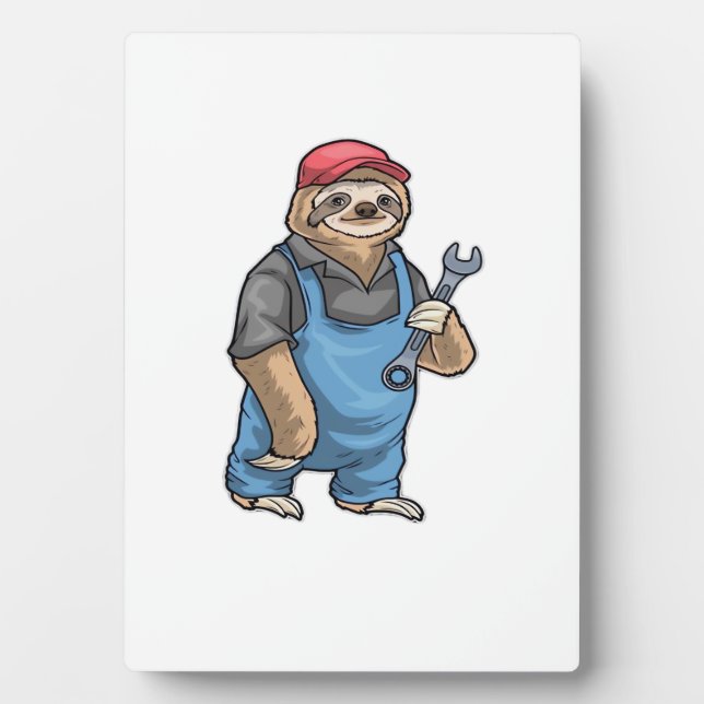 Sloth Mechanic Wrench Classic T-Shirt Plaque (Front)