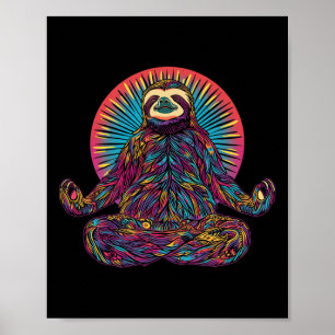 Sloth Meditate Animal Meditation Zen Funny Yoga Yo Poster