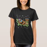 Sloth Menorah Hanukkah Chanukah Animal Sloths Jewi T-Shirt<br><div class="desc">Sloth Menorah Hanukkah Chanukah Animal Sloths Jewish</div>