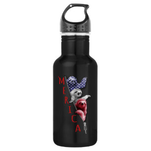 Sloth Merica Sloth In Zipper Graphic American Flag 532 Ml Water Bottle