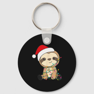 Sloth Merry Christmas Winter Sloths Christmas Keychain