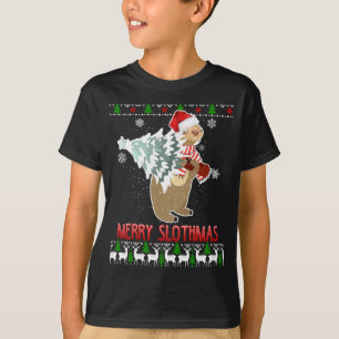 Sloth Merry Slothmas Ugly Christmas Pajama T-Shirt