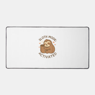 Sloth Mode Activated Cute Lazy Animal Coffee Lover Desk Mat
