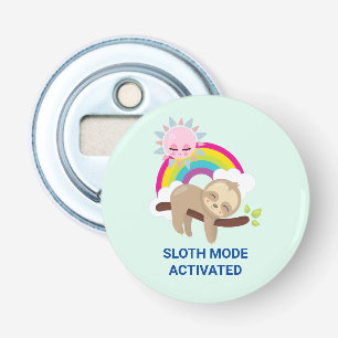 Sloth Mode Activated Funny Illustration Bottle Opener