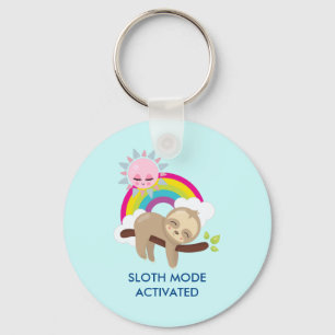 Sloth Mode Activated Funny Illustration Keychain