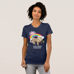 Sloth Mode Activated Funny Illustration T-Shirt