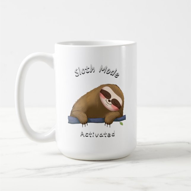 sloth mode activated sleep nap coffee mug (Left)