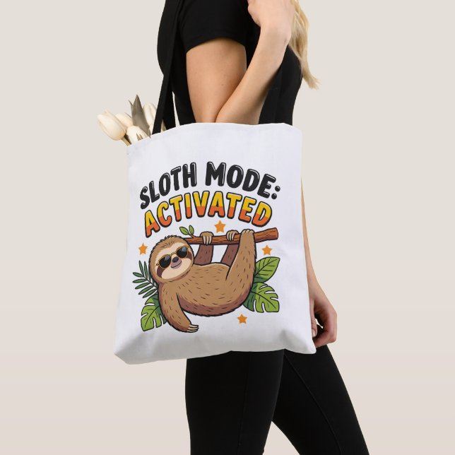 SLOTH MODE: ACTIVATED TOTE BAG (Close Up)