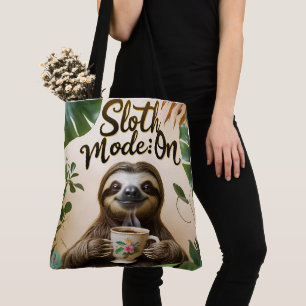 Sloth mode on tote bag