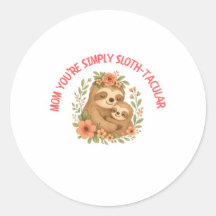 Sloth Mom Mother's Day Classic Round Sticker