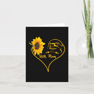 Sloth Mom With Sunflower Heart Mother's Day Card