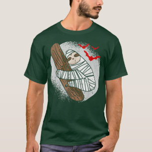 Sloth Moon Bats Cute Halloween Animal Lazy Spooky T-Shirt