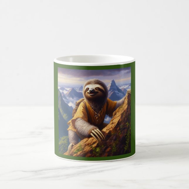 Sloth Mountain Climbing Coffee Mug (Center)