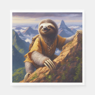 Sloth Mountain Climbing Napkin