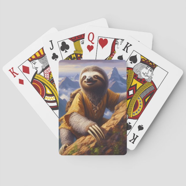 Sloth Mountain Climbing Playing Cards (Back)