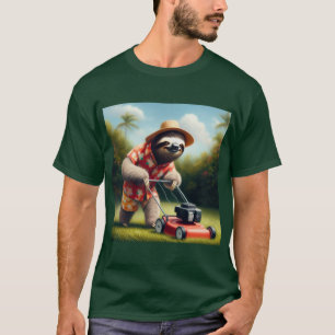 Sloth Mowing Lawn T-Shirt