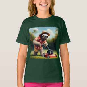 Sloth Mowing Lawn T-Shirt