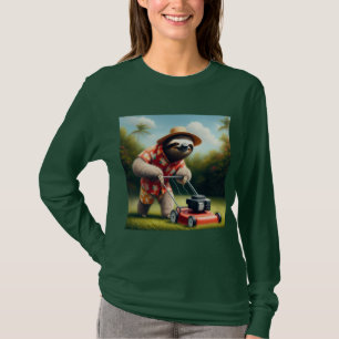 Sloth Mowing Lawn T-Shirt