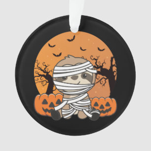 Sloth Mummy Citrouille Sloths Happy Halloween Orna