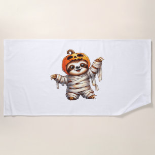 Sloth Mummy Halloween Classic T-Shirt Beach Towel