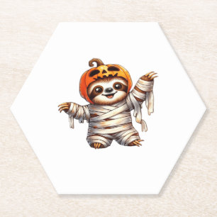 Sloth Mummy Halloween Classic T-Shirt Paper Coaster