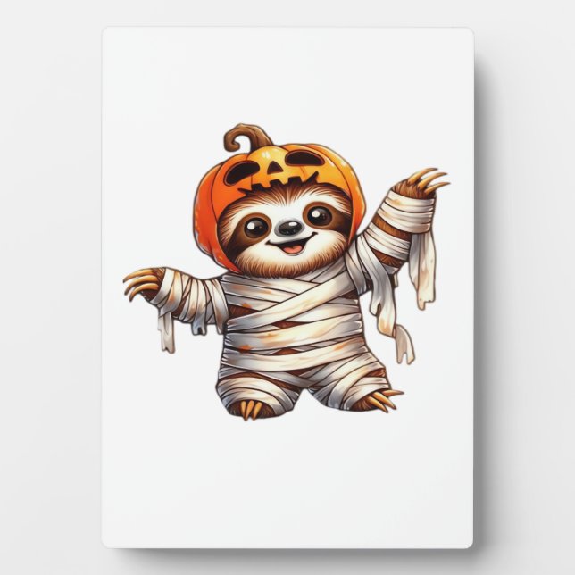 Sloth Mummy Halloween Classic T-Shirt Plaque (Front)