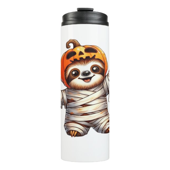 Sloth Mummy Halloween Classic T-Shirt Thermal Tumbler (Front)